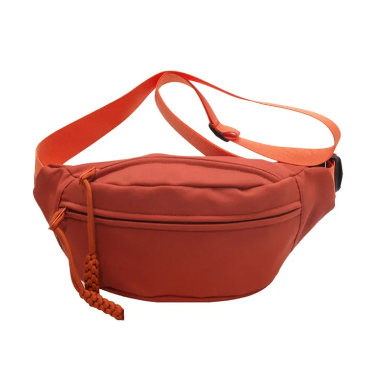 Bolsa de cintura feminina nova lona lazer portátil zíper estilo coreano bolsa de peito de lona bolsa de ombro bolsa de cintura esportiva