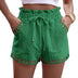 Shorts femininos de mistura de algodão, casual, cintura alta, bolso, calça harém, verão, fina, moda praia, respirável, roupas femininas