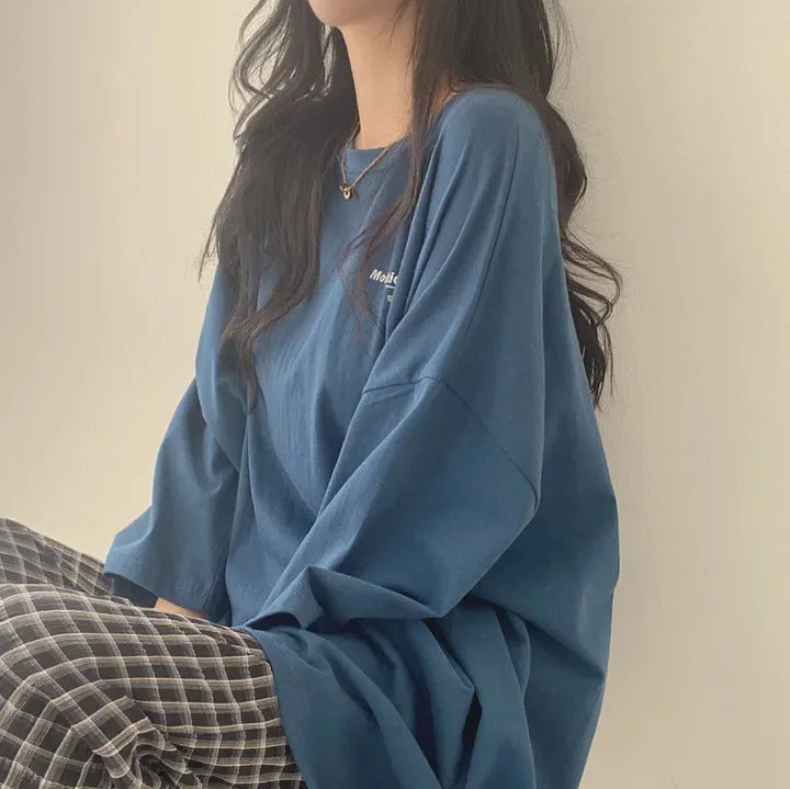 Camiseta feminina de manga curta grande, roupas novas de verão, camiseta de algodão solta, tops femininos, roupas hip hop