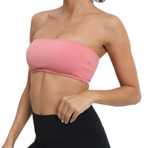 ZEEHOOH Sutiã de ioga sem alças, peito envolvente, esportivo, tubo superior, secagem rápida, absorvente de suor, respirável, roupa íntima fitness de qualidade