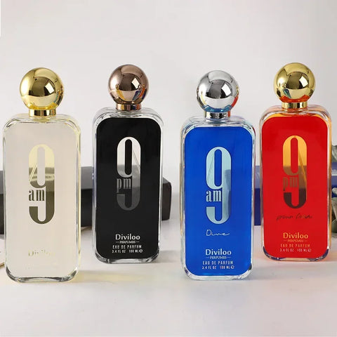 100ml/ 3,4oz 9PM 9AM Perfume Masculino Original Afnan Fragrância Leve Fragrância Perfume Feminino Longa Duração Charmoso Presente
