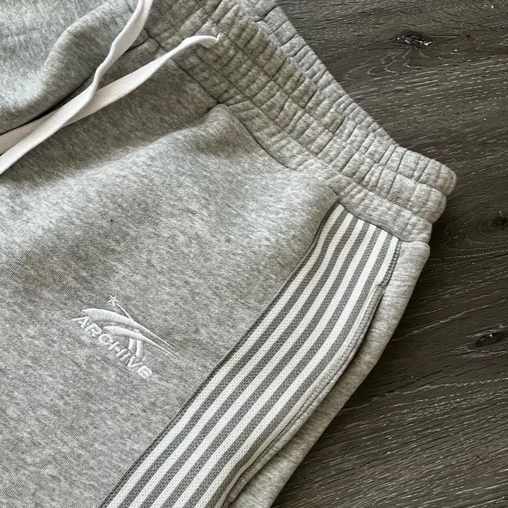 Calças casuais cinza bordadas Y2k camufladas funcionais táticas funcionais masculinas e femininas premium com cordão para corrida