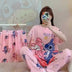 Conjunto de pijamas femininos novos de três peças para casa, pijamas fofos, desenho animado, lazer, conjunto de pijamas femininos para casa