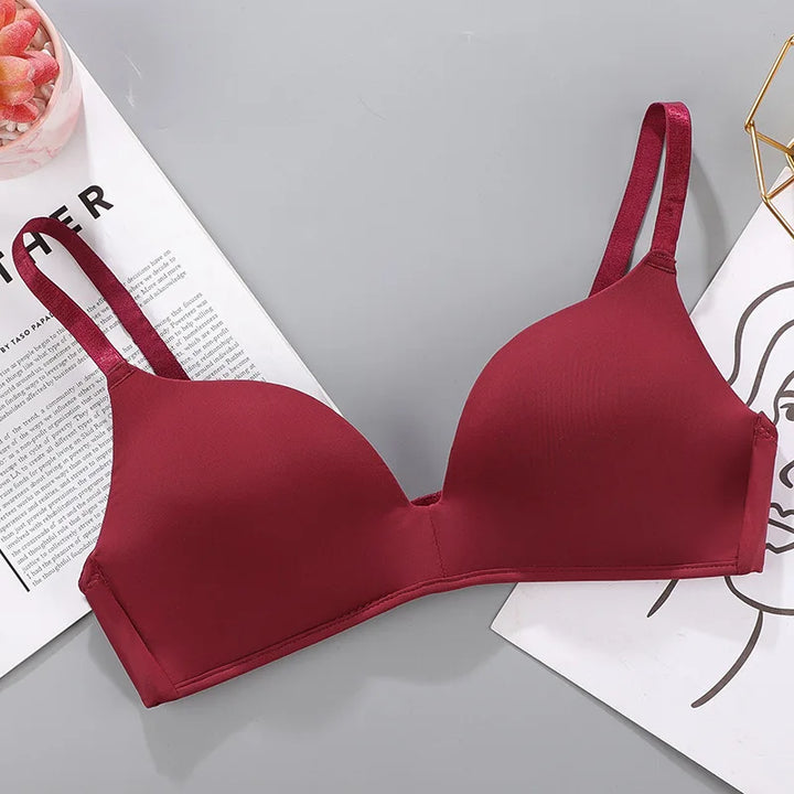 Sutiã sem costura feminino sexy sem aro push up roupa íntima meninas estudantes respirável fino 10 cores sutiãs sutiã feminino respirável franzido