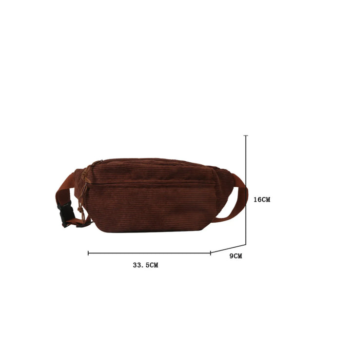 Bolsa de cintura feminina, bolsa de ombro transversal, bolsa de veludo cotelê, bolsa de peito de nicho, bolsa de cinto de banana, bolsa feminina