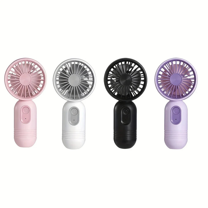 Ventilador portátil recarregável USB Mini de 1 unidade com 3 velocidades, ventilador portátil para presente, perfeito para escritório, atividades ao ar livre, viagens, acampamentos
