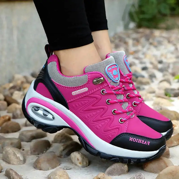 Sapatos esportivos femininos, tênis plataforma, moda para caminhadas ao ar livre, calçados casuais antiderrapantes, tênis de corrida de cano baixo, calçados femininos