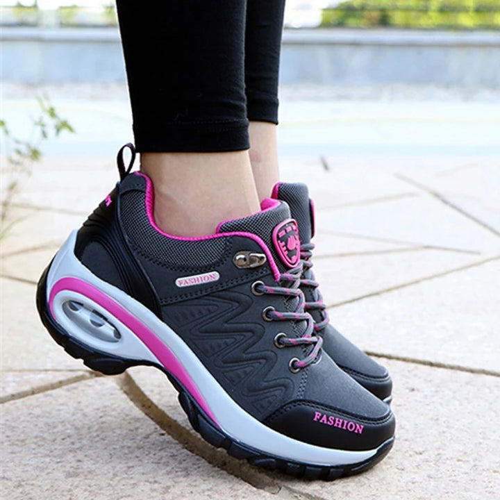 Sapatos esportivos femininos, tênis plataforma, moda para caminhadas ao ar livre, calçados casuais antiderrapantes, tênis de corrida de cano baixo, calçados femininos