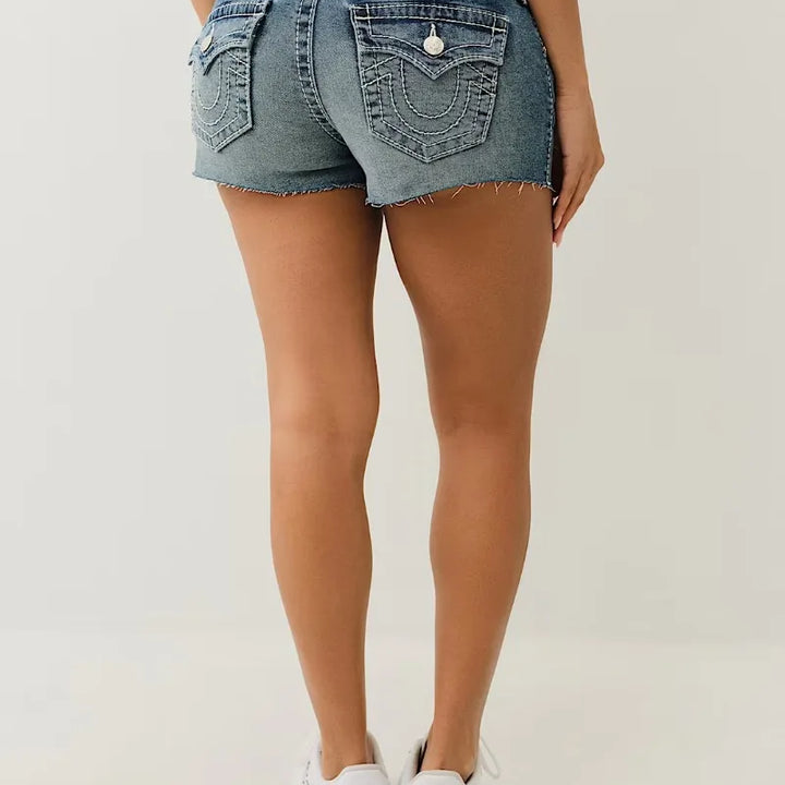 Y2k Sexy Women Pencil Leggings Jeans American Retro Trend Harajuku Hip Hop Pocket Embroidered Slim Jeans Low Waist Denim Shorts