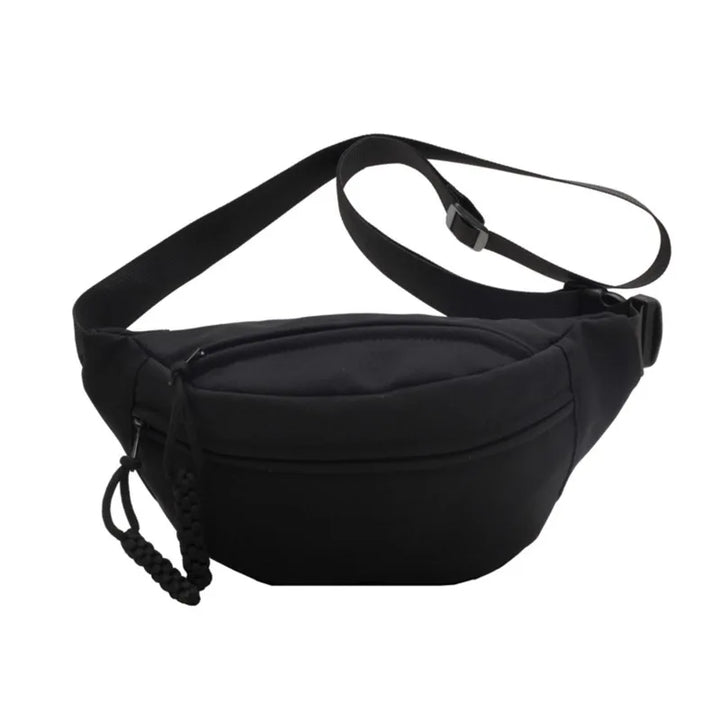 Bolsa de cintura feminina nova lona lazer portátil zíper estilo coreano bolsa de peito de lona bolsa de ombro bolsa de cintura esportiva