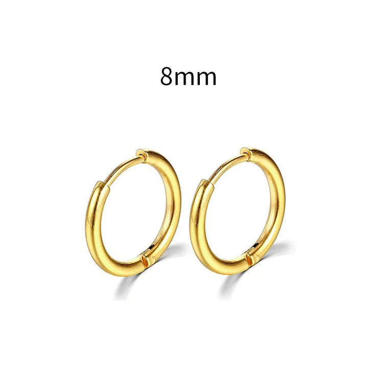 2022 Novos Brincos de Argola Pequenos de Aço Inoxidável Simples para Mulheres Homens Cartilagem Orelha Piercing Jóias Pendientes Hombre Mujer