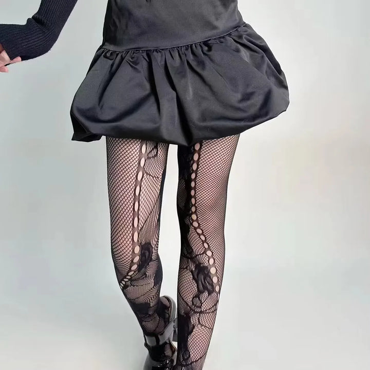 Meias arrastão de cintura alta sexy femininas, meia-calça de malha, meia-calça de malha, jeans rasgado, meias longas, lingerie quente