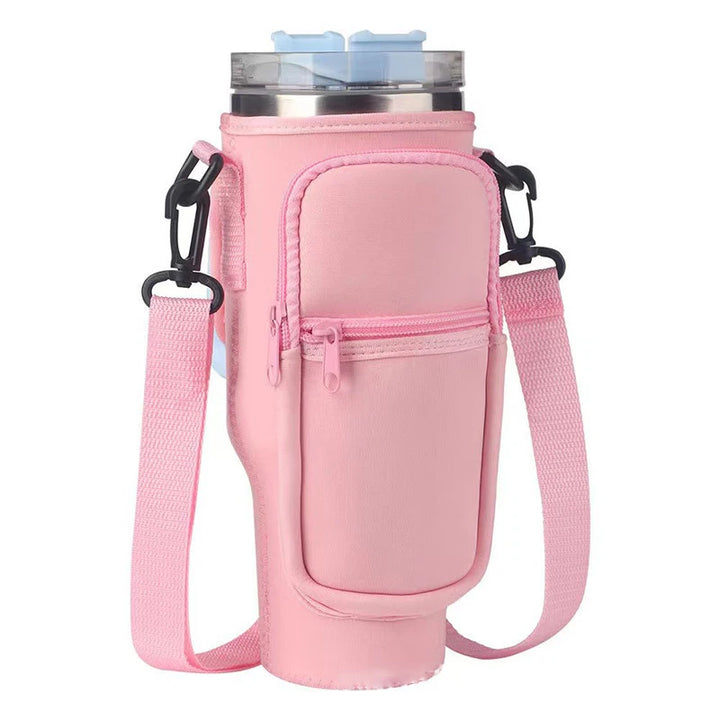 Bolsa para Garrafa de Água com Bolso para Telefone para Stanley Cup 40 oz, Suporte para Garrafa de Água Alça Ajustável Acessórios para Stanley Cup