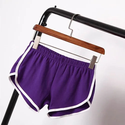 Shorts esportivos femininos de cintura média, slim fit, calças curtas elásticas altas para o verão, feminino, para corrida, exercícios, praia, calças curtas