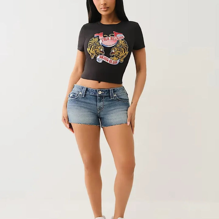 Y2k Sexy Women Pencil Leggings Jeans American Retro Trend Harajuku Hip Hop Pocket Embroidered Slim Jeans Low Waist Denim Shorts
