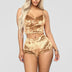 Conjunto de lingerie sexy feminina, roupa de dormir brilhante com óleo, supermacia, curta, sem mangas, top curto, shorts sólidos, conjunto de pijamas, roupa casual