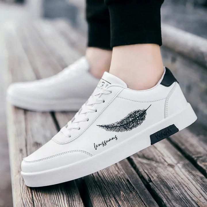 Sapatos esportivos brancos masculinos, sapatos casuais da moda, sapatos masculinos de couro, confortáveis, resistentes, tênis casuais masculinos, Zapatillas De Hombre