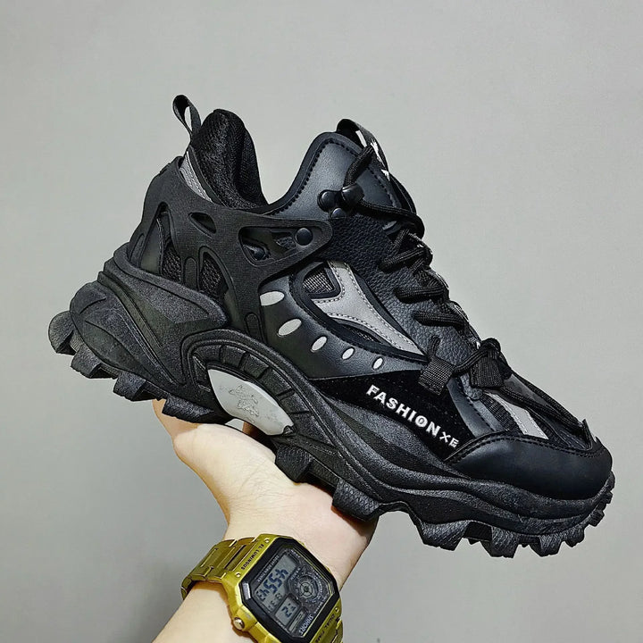 Sapatos Vulcanizados Tênis de Luxo Masculino Harajuku Chunky Tênis Outono Preto Calçados de Corrida Masculinos Alta Moda Zapatos Hombre