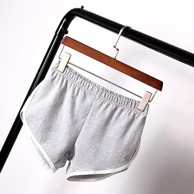 Shorts esportivos femininos de cintura média, slim fit, calças curtas elásticas altas para o verão, feminino, para corrida, exercícios, praia, calças curtas