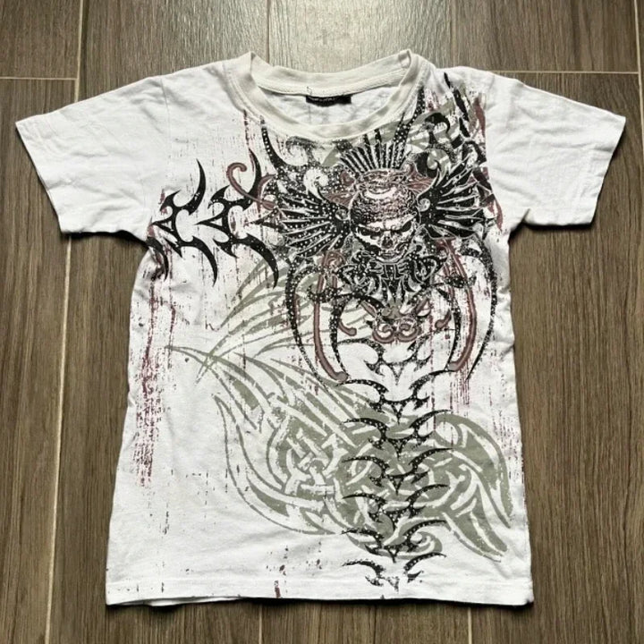 Camiseta retrô Y2K Nova Harajuku Hip Hop Kawaii Camiseta grande masculina e feminina de manga curta Roupas góticas Tops Streetwear