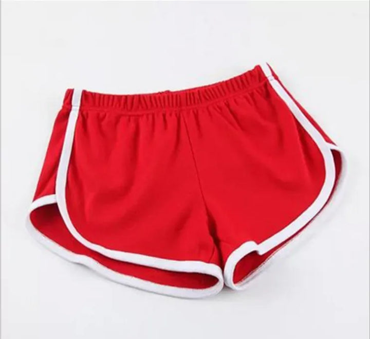 Shorts esportivos femininos de cintura média, slim fit, calças curtas elásticas altas para o verão, feminino, para corrida, exercícios, praia, calças curtas
