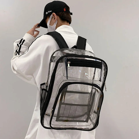 透明ゼリーバッグ メンズ 高校生 PVC スクールバッグ レディース 2024 新バックパック 大容量 防水バックパック
