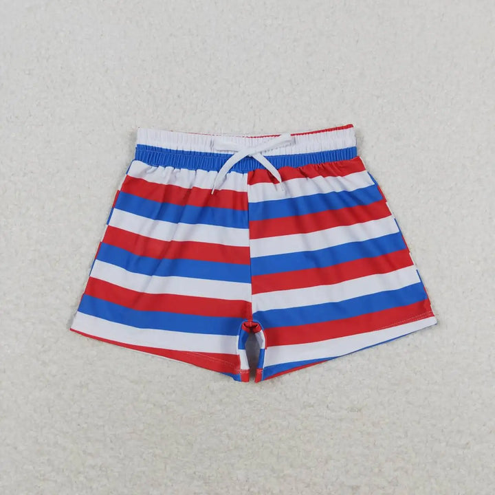 Atacado Bebê Menino Verão Estrelas Listras Roupas Maiô Crianças Swimwear Infantil 4 de Julho Calções de Banho Shorts