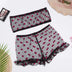 Mulheres Sexy Lingerie Sutiã Tanga Padrão Amor Renda Pijamas Limpe Peito Um Ombro Conjunto de Roupa Interior Shorts Conjunto de Roupa Interior Mulheres