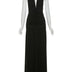 Vestido longo feminino de verão com decote em V profundo, cintura alta, pregas, decote halter, bandagem, costas nuas, túnicas, fenda, branco, festa, vestidos de noite