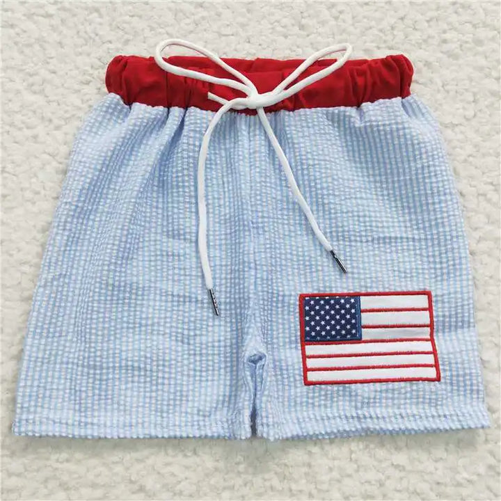 Atacado Bebê Menino Verão Estrelas Listras Roupas Maiô Crianças Swimwear Infantil 4 de Julho Calções de Banho Shorts
