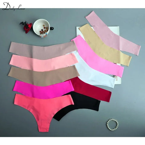 1PC Silk Sexy Women Panties Underwear Ultra-thin Viscose Seamless Briefs Comfort low-Rise Ruffles Sexy Lingerie Summer New Hot