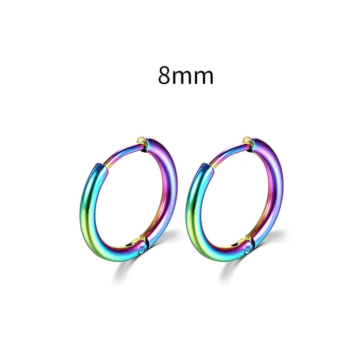 2022 Novos Brincos de Argola Pequenos de Aço Inoxidável Simples para Mulheres Homens Cartilagem Orelha Piercing Jóias Pendientes Hombre Mujer