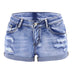 Shorts jeans femininos divididos, verão, praia, moda selvagem, sexy, cintura média, punho enrolado, elástico perfurado, ajuste fino, shorts casuais