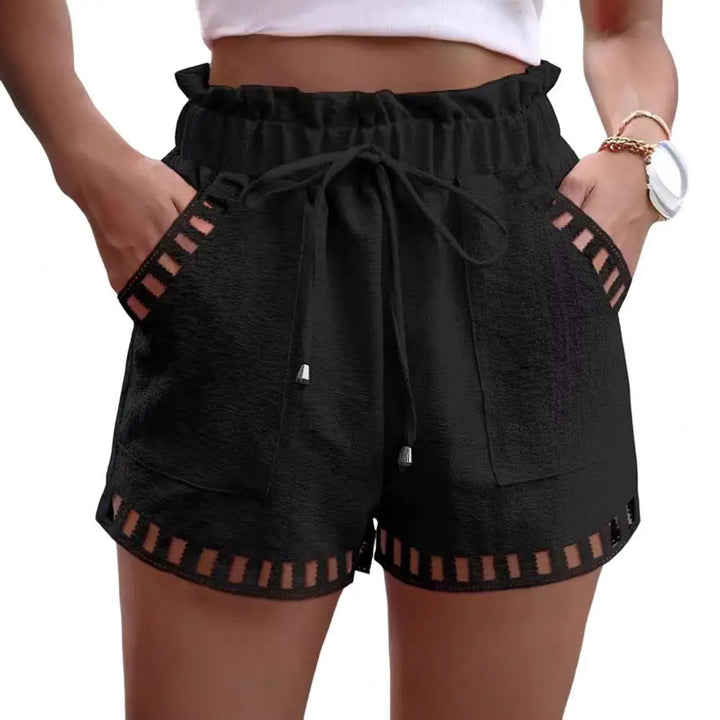Shorts femininos de mistura de algodão, casual, cintura alta, bolso, calça harém, verão, fina, moda praia, respirável, roupas femininas