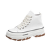 Tênis feminino cano alto com cadarço casual plataforma altura lona antiderrapante resistente ao desgaste 2024 primavera sapatos vulcanizados femininos