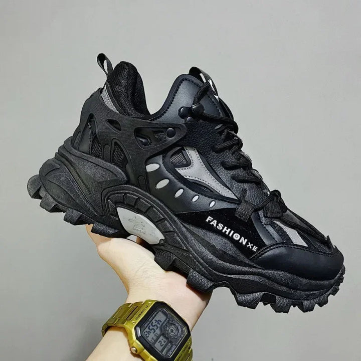 Sapatos Vulcanizados Tênis de Luxo Masculino Harajuku Chunky Tênis Outono Preto Calçados de Corrida Masculinos Alta Moda Zapatos Hombre