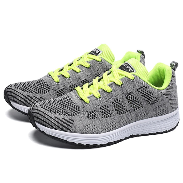 Sapatos femininos leves e rasos, calçados de enfermeira com cadarço, tênis de bico redondo, calçados femininos para caminhada, tamanhos grandes