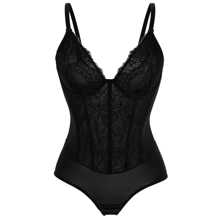 Mulheres Renda Shapewear Bodysuit Underwire Tummy Control Corporal Completo Shaperwear V-Neck Corset Top Macacão Briefer Lingerie Sexy Wear