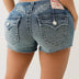 Y2k Sexy Women Pencil Leggings Jeans American Retro Trend Harajuku Hip Hop Pocket Embroidered Slim Jeans Low Waist Denim Shorts