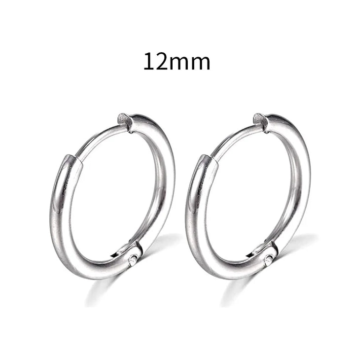 2022 Novos Brincos de Argola Pequenos de Aço Inoxidável Simples para Mulheres Homens Cartilagem Orelha Piercing Jóias Pendientes Hombre Mujer